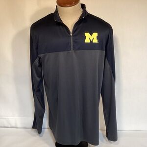 Colosseum Michigan Wolverines Go Blue 1/4 zip pullover Mens size XL